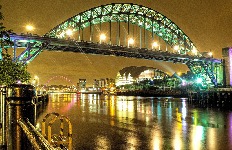 Tyne Bridge in Newcastle Upon Tyne at night