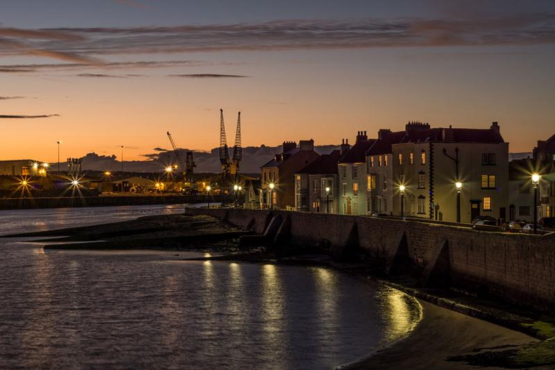 Hartlepool dock at night