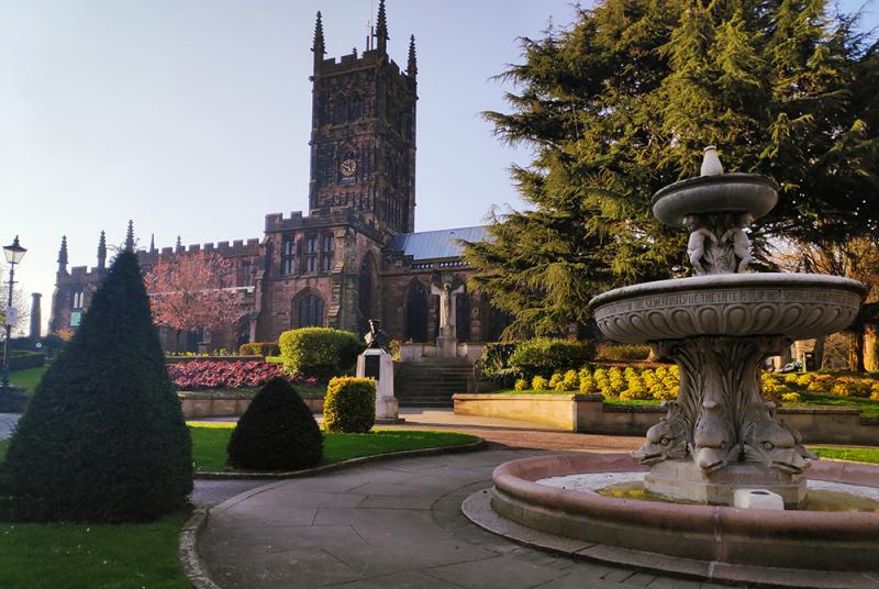 Park view of St Peter's Church